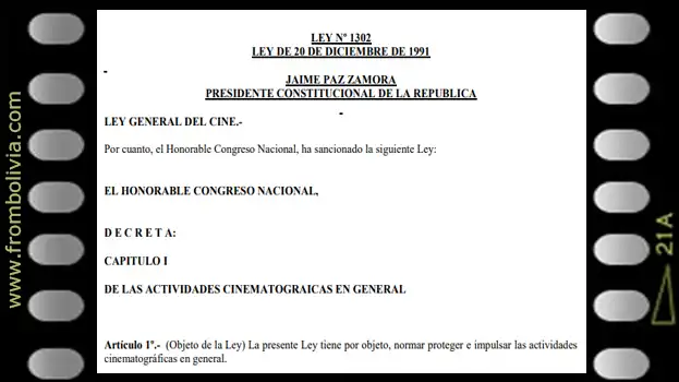 Promulgada la Ley General del Cine Promulgada la Ley General del Cine