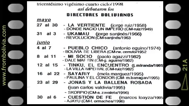 Ciclo dedicado a los Directores Bolivianos Ciclo dedicado a los Directores Bolivianos
