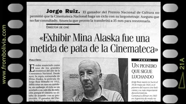 Jorge Ruiz en desacuerdo sobre el reestreno de su película Mina Alaska Jorge Ruiz en desacuerdo sobre el reestreno de su película Mina Alaska
