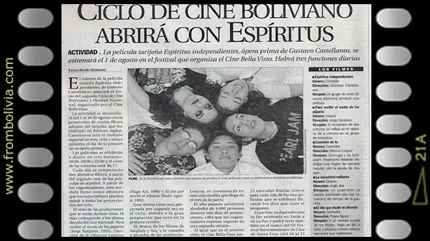 Ciclo de cine Boliviano en Santa Cruz Ciclo de cine Boliviano en Santa Cruz